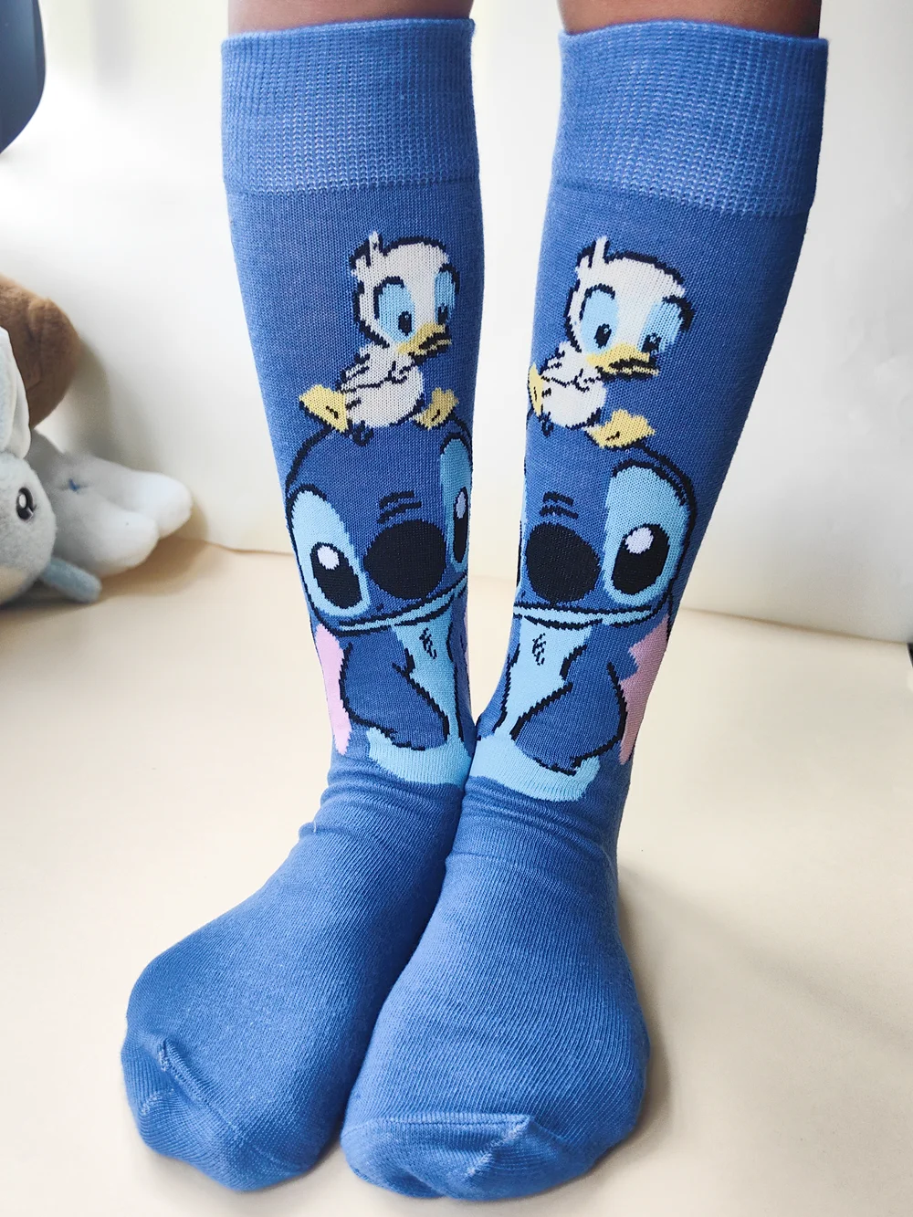 Diseny Stitch Cartoon Long Woman Socks Stitch Kawaii Men Socks Creative Skateboard socks Fashion knee-high Socks Size 37-45