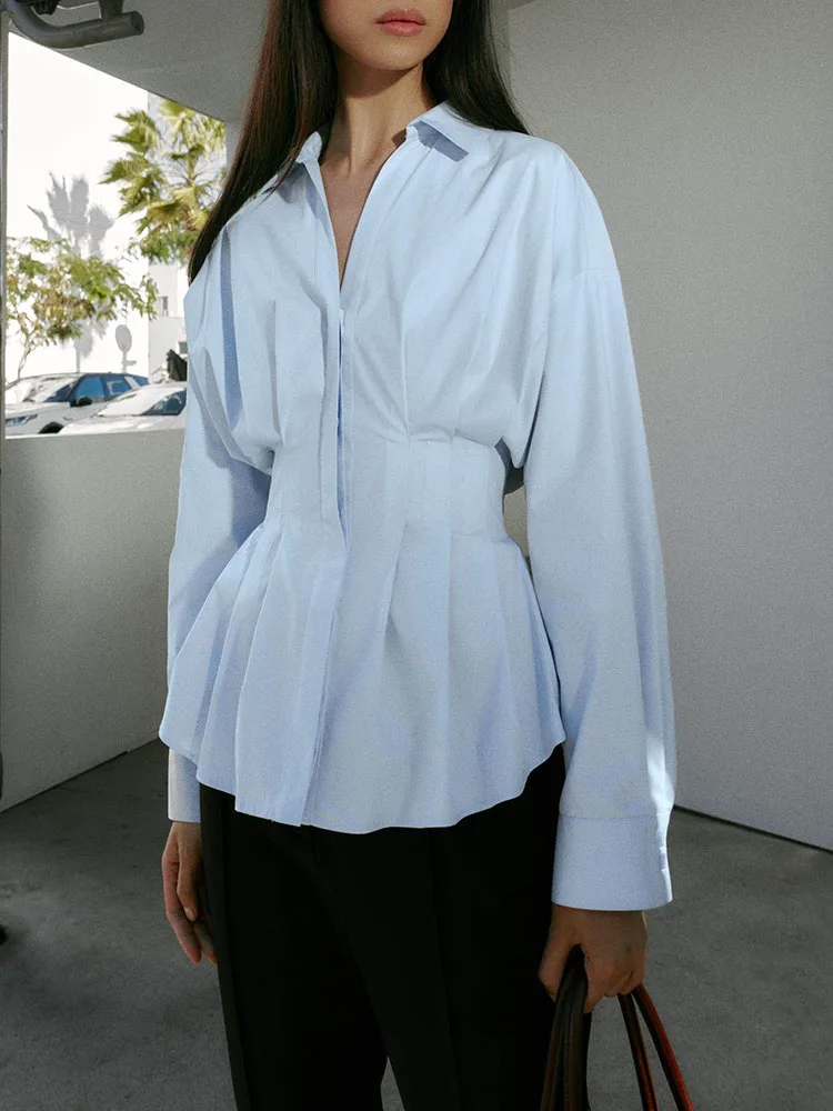 เสื้อเชิ้ตคอปกคุณภาพสูง ZA2026 คอลเลคชั่นฤดูใบไม้ผลิ รุ่นใหม่ล่าสุด แขนยาว แฟชั่นสำหรับผู้หญิง