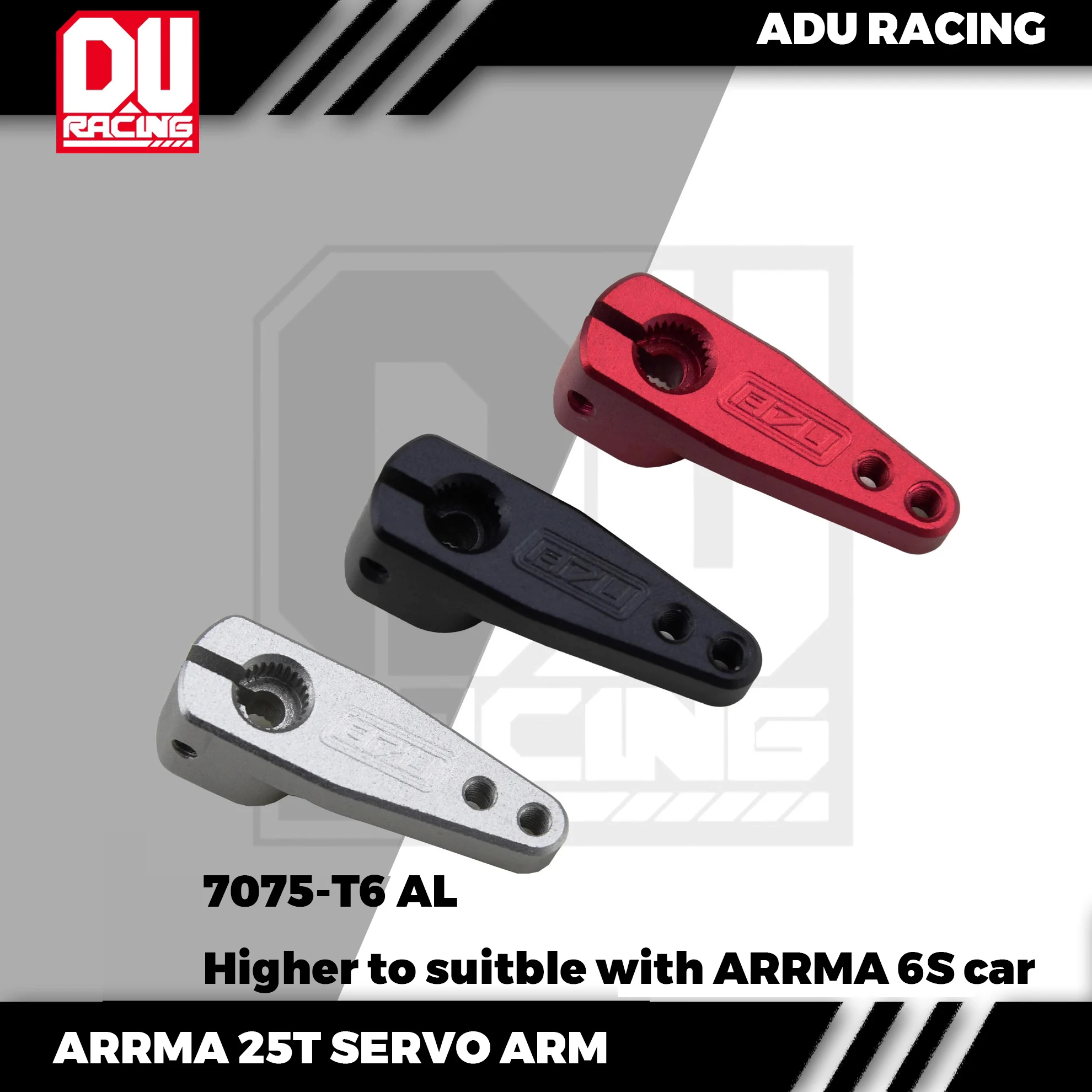 ADU RACING 7075-T6 AL CNC 25T HIGHER SERVO ARM FOR ARRMA 6S CARS CRAWL CARS