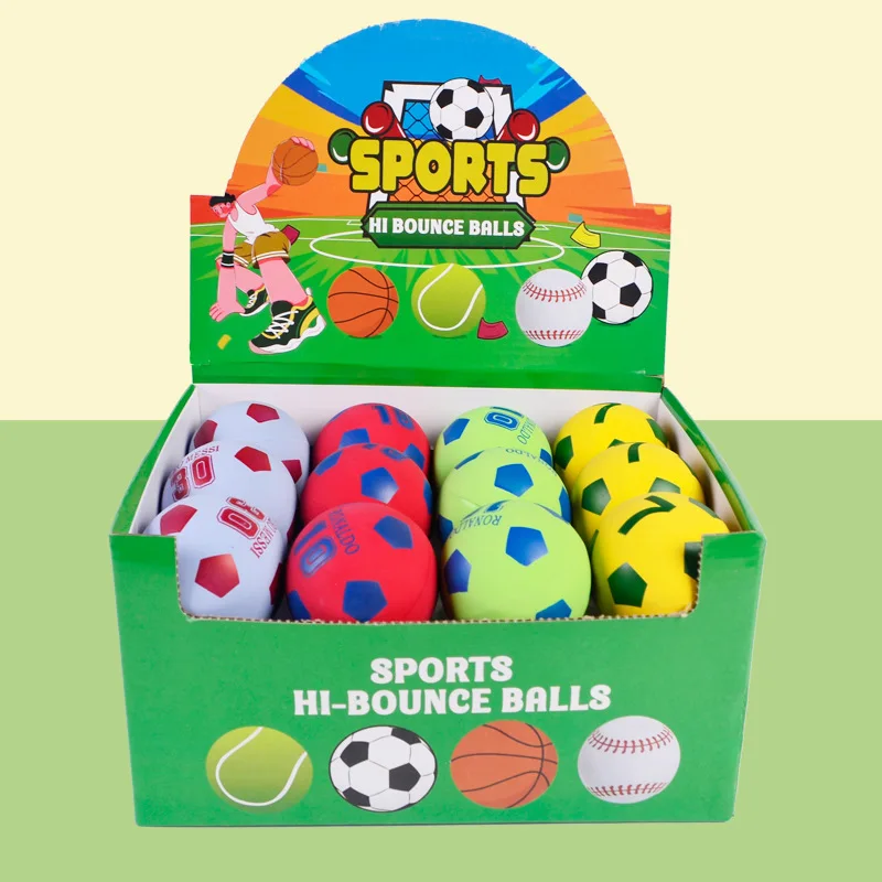 6cm Super High Bouncy Mini Rubber Small Football Decompression Hollow Elastic Squash Ball giocattolo per bambini MINI regalo di calcio