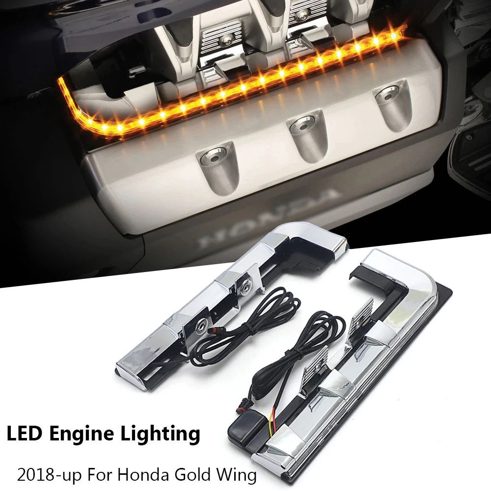 

Motorcycle Chrome LED Engine Lighting Panels For Honda Goldwing F6B GL 1800 2018 2019 2020 2021 2022 2023 Gold Wing Tour DCT