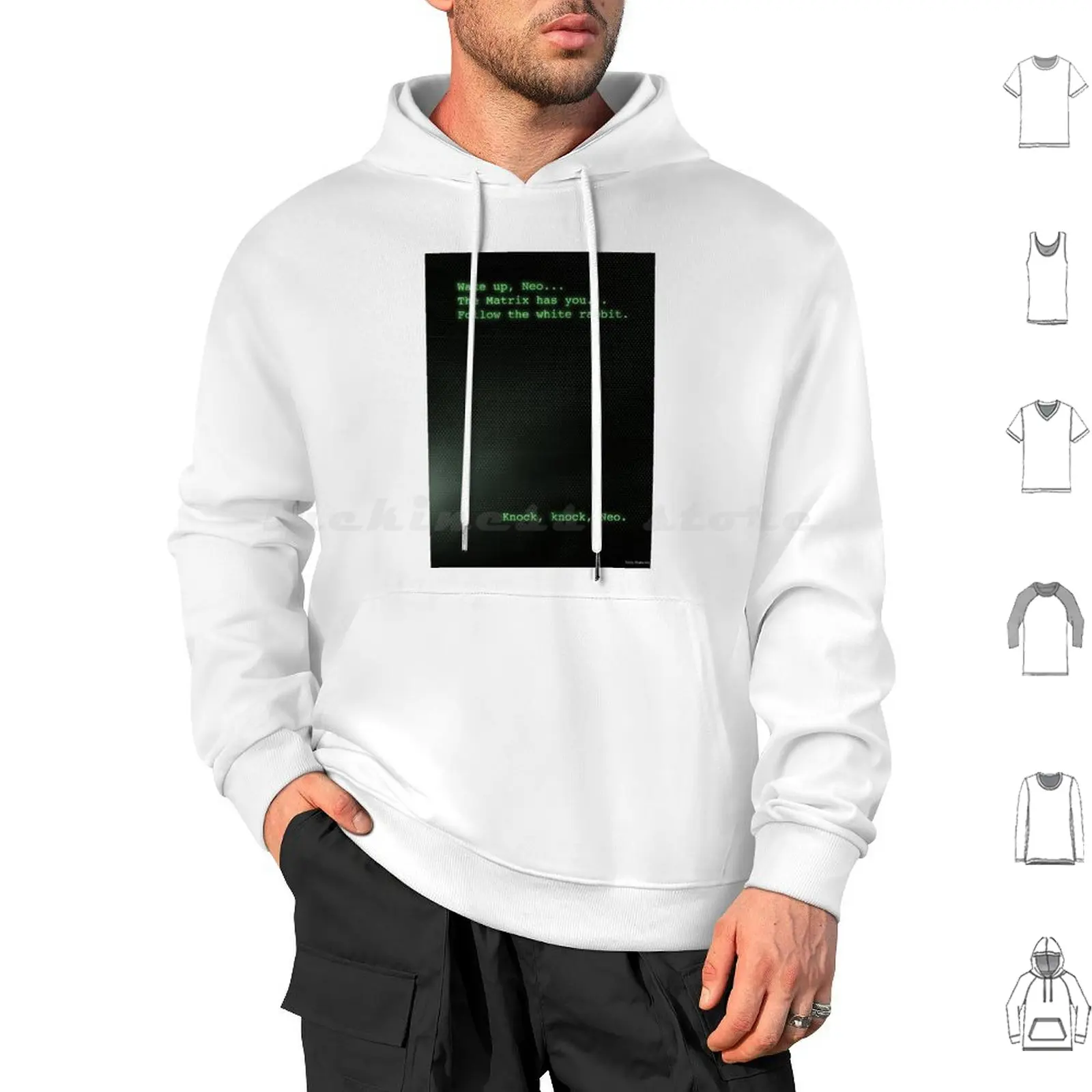 Wake Up Neo Hoodies Long Sleeve The Matrix Matrix Neo Keanu Reeves Hacker Morpheus Green Code Coding Display Screen