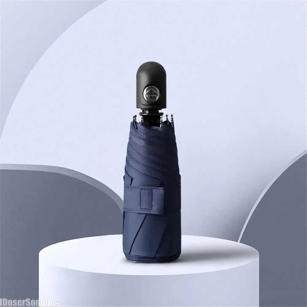 Summer Mini Automatic Vinyl Umbrella for Sun UV Protection Female Personalized Parasol Woman Man Creative Sunshade Rain Gear