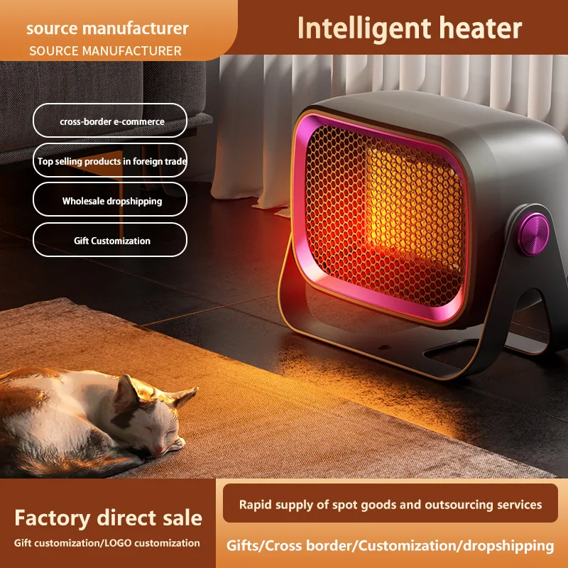 PTC Electric Heater Mini Desktop Fan Heater for Dorm Office Home Portable Warmer