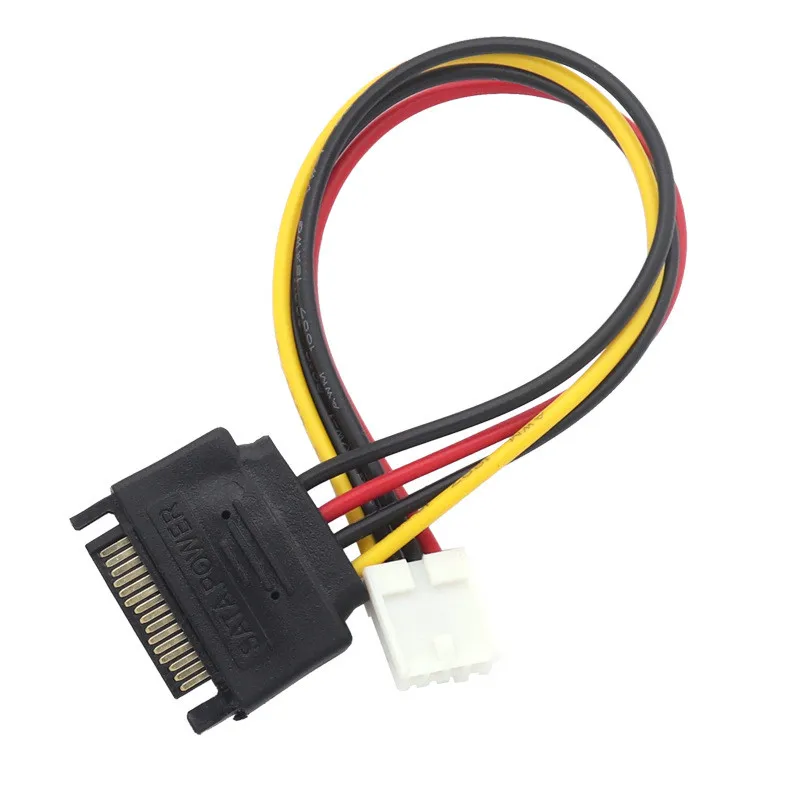 SATA Adapter PC Computer Molex IDE 4 Pin to SATA Male Adapter Power Cable Cord 20cm SATA Cable 15Pin to 4Pin FDD Floppy