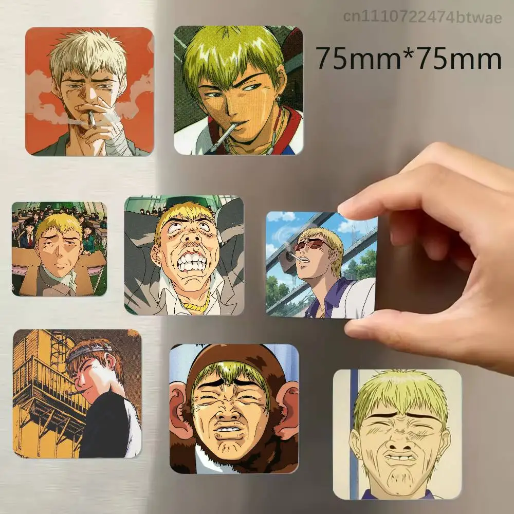 Las pegatinas cuadradas con imán para refrigerador de Anime G-Great Teacher Onizuka se pueden utilizar para personalizar, son ideales como recuerdos o regalos.