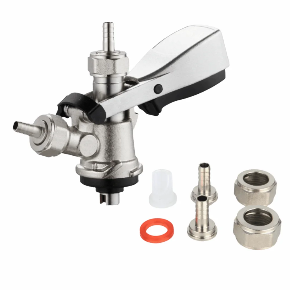 Pressure Relief Valve Beer Keg Coupler Complete Fitting Accessories S Type Coupler Keg Tap Dispenser Kegerator Compatible