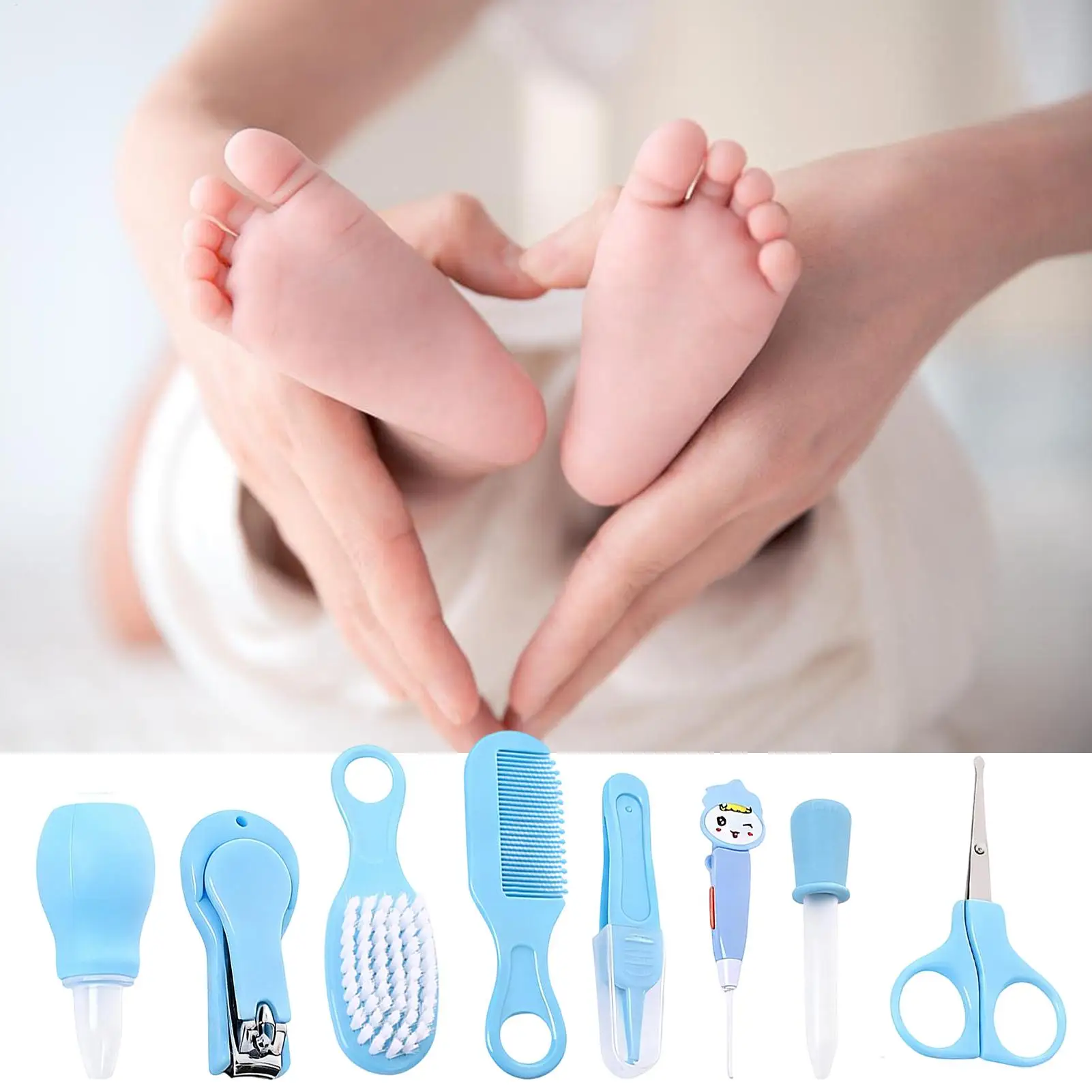 

Baby Kit With Nail Clippers Hygiene 8 Pieces Baby Kit With Nasal Aspirator For Home Bath Travel Hospital Daycare Outdoor