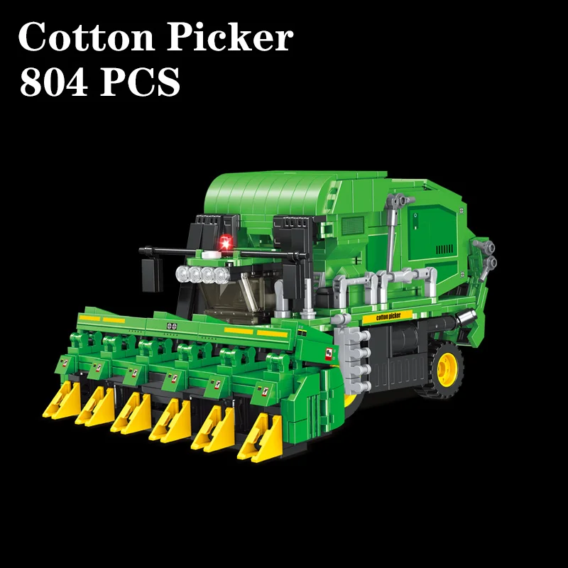 รถแทรกเตอร์เกษตรกรพร้อมรถพ่วง รถบรรทุกเก็บเกี่ยว ชุดตัวต่อโมเดลรถบรรทุก เครื่องมือที่สะดวกสำหรับการก่อสร้างในเมือง ของเล่นเด็ก ของขวัญ