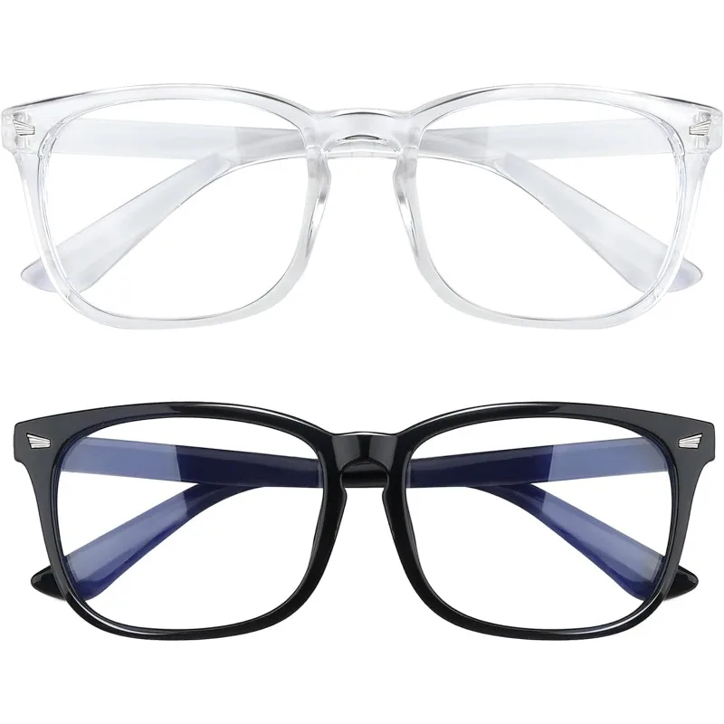 New Trending Blue Light Blocking Men's Glasses Gaming PC Matte Black Anti Ray Eyeglasses Women Transparent Fashion Eyewear