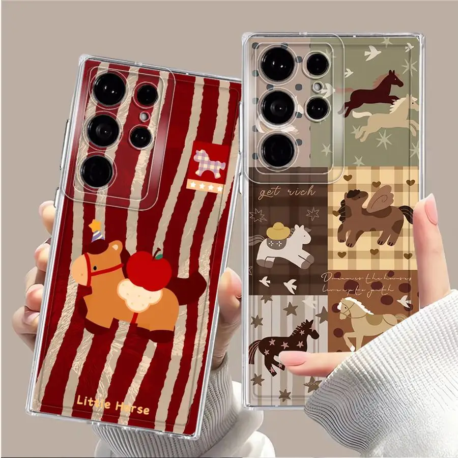 Phone Cover Case for Samsung Galaxy S26 S25 Edge S22 FE S23 Ultra S21 S20 Plus Note 20 Ultra 10 S24 Creative Horse
