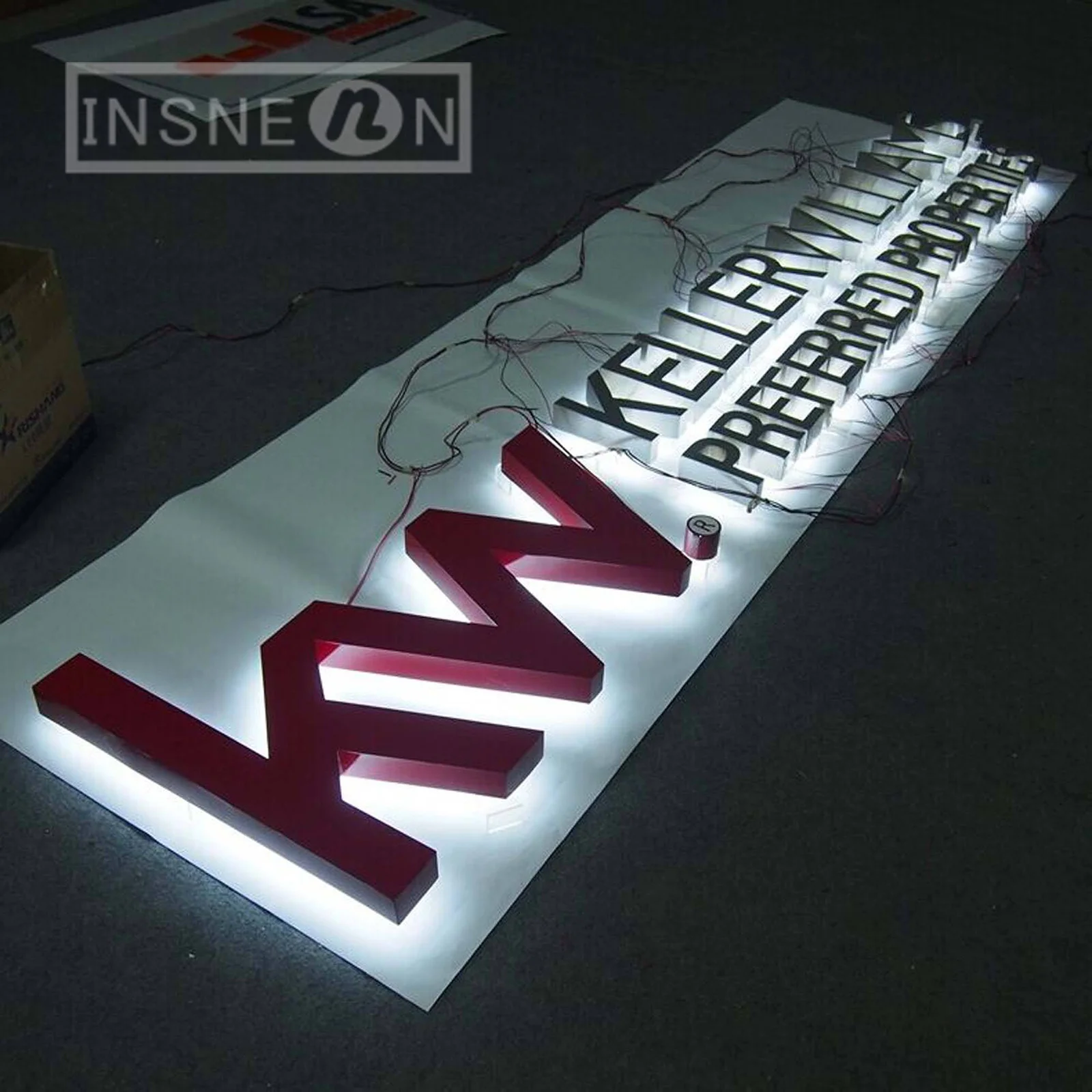 Aangepaste lichtgevende letters 3D acryl gegalvaniseerd vel waterdicht buitenreclamebord LED-logobord