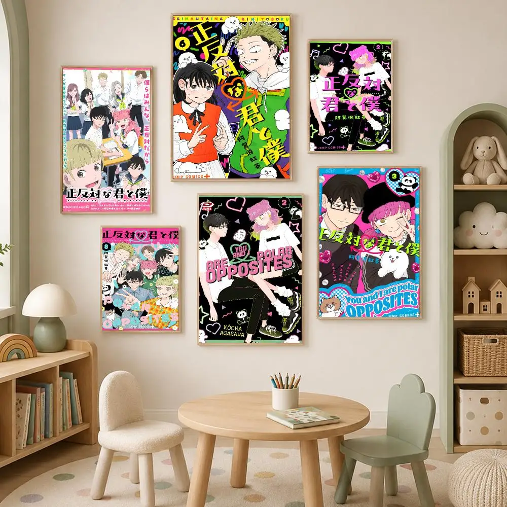 Manga Romance Polar Opposites Poster Self-Stick HD PP paper Wall Art  Waterproof Decor for Bedroom, Living Room，Gift