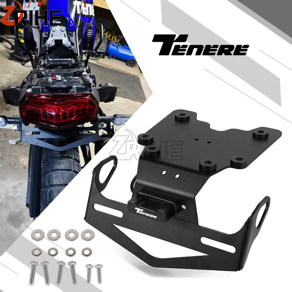 

For Yamaha Tenere 700 XT700Z Tenere700 2019 2020 2021 Rear License Plate Holder Bracket with Light Tail Tidy Fender Eliminator