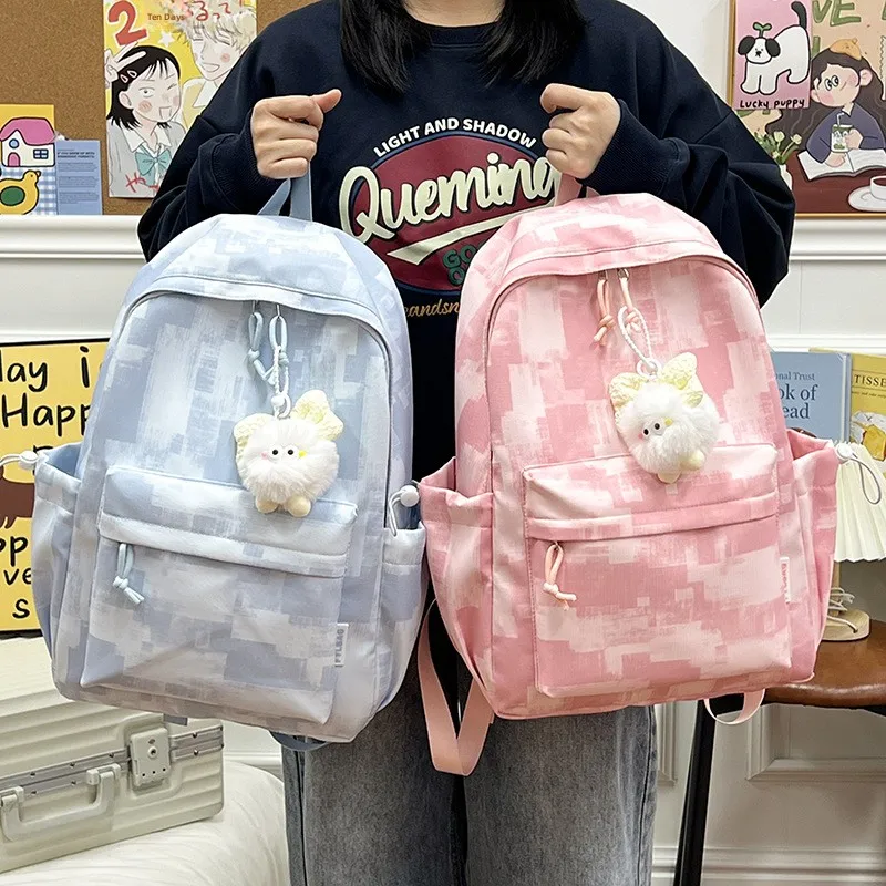 Fashionable Canvas Backpack Unisex High School Student Bookbag 2026 New Model Wear Resistant Shock Absorption Lightweight Sch...
