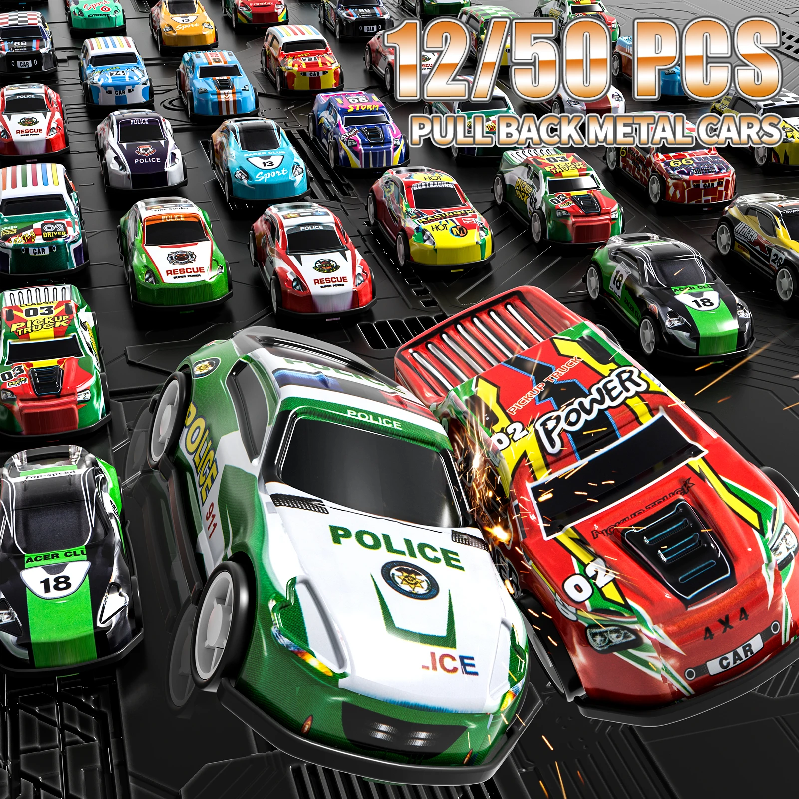 12/50 Stück Packung zurückziehen Kinder Autos Spielzeug mit Aufbewahrungsbox Mini Fahrzeuge Spielzeug Bulk Rennwagen Spielzeug für 3-6 Jahre Jungen Geburtstagsgeschenke