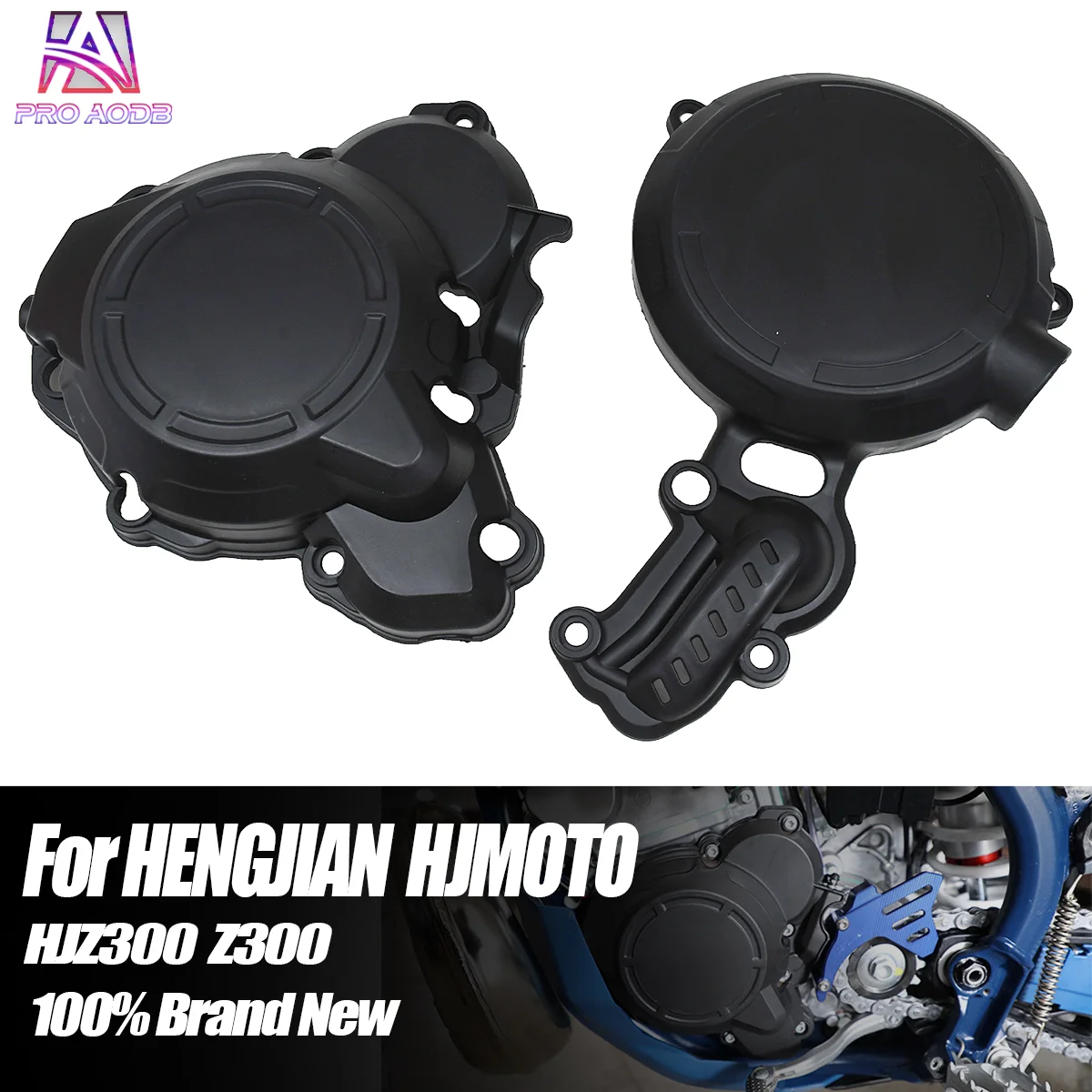 For HENGJIAN HJMOTO Clutch Guard Engine Ignition Protector Water Pump Cover Motocross Z300 HJZ300 Enduro Dirt Bike Refit Parts