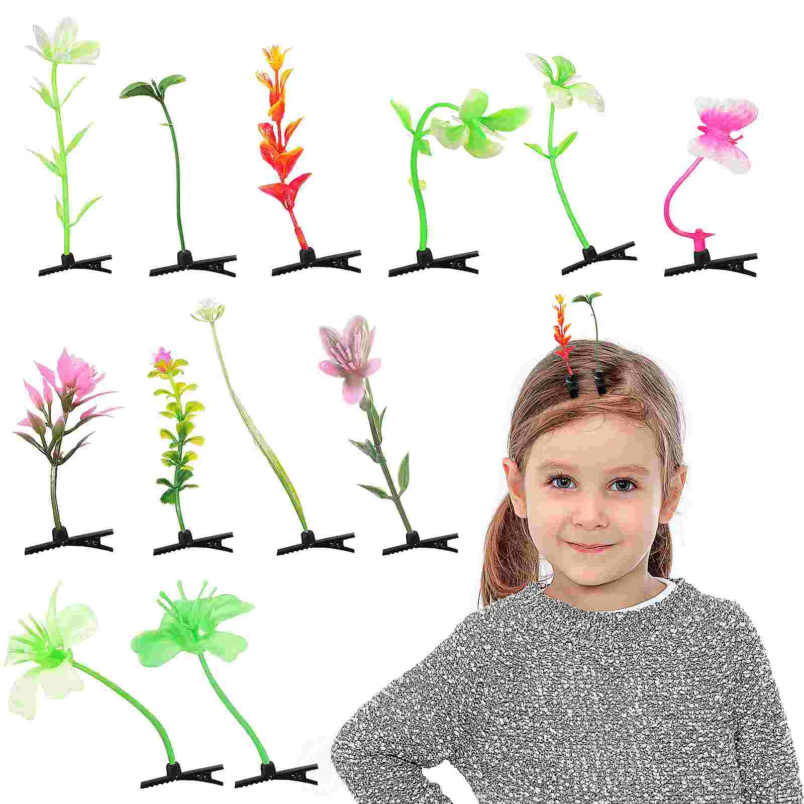 20 Pcs Hairpin Bean Sprouts Rave Clips Cute Accessories Plastic Kids Funny Plant Hairpins