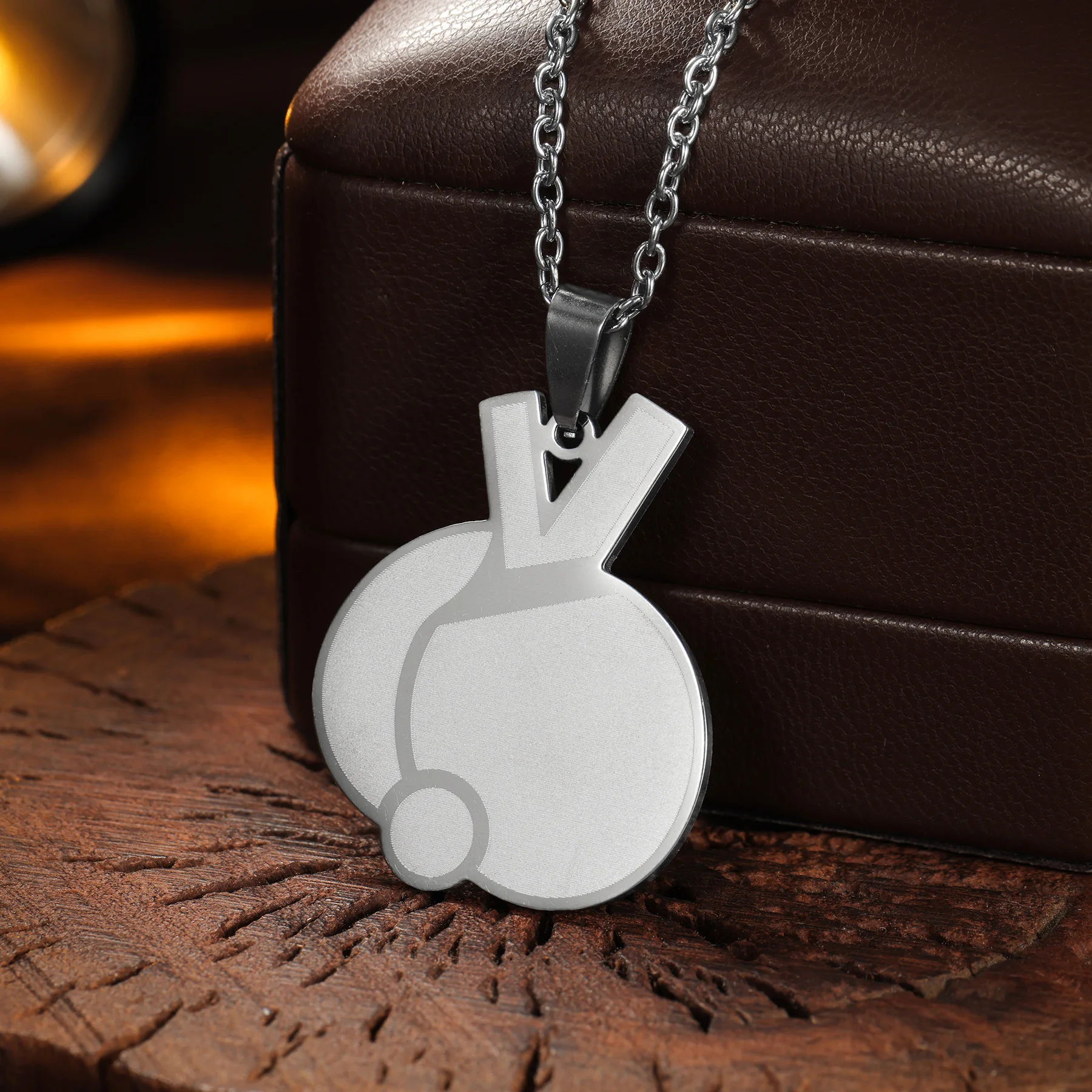 Table Tennis Racket Pendant Necklace For Women Stainless Steel Link Chains Sport Necklaces Trend Wedding Jewelry Gift