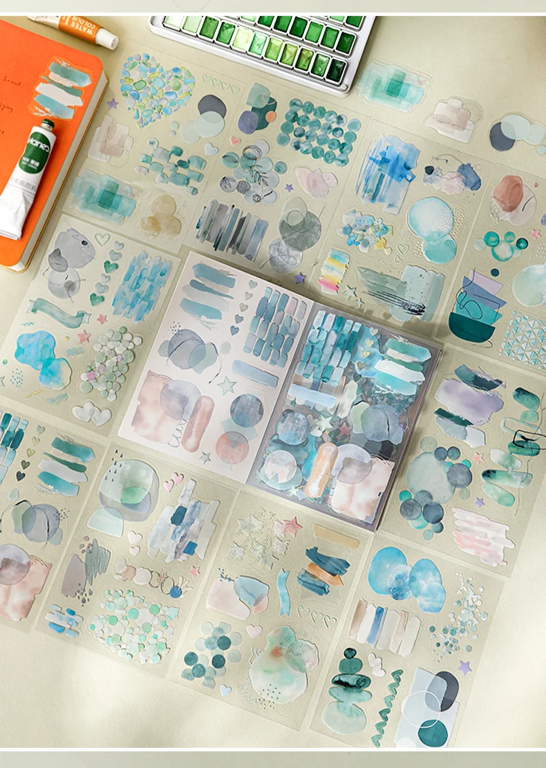 Journal GO 20 Stück Nebeliger Aquarell-Blumensticker Weiche Kunstvolle Dekorative Aufkleber für Journaling, Scrapbooking und Karten-DIY – Detail 10
