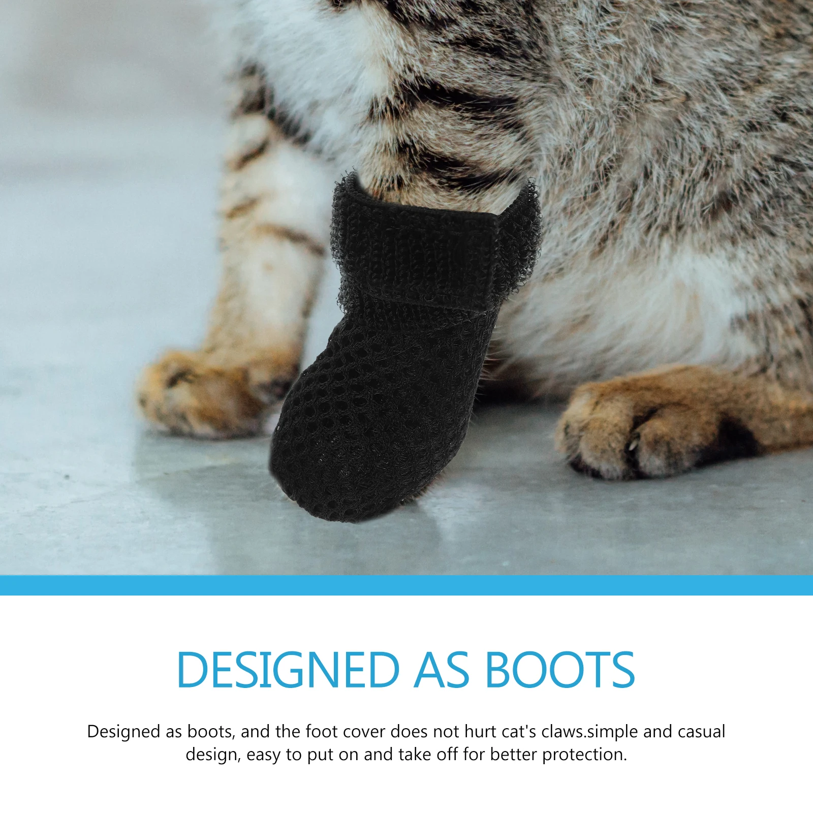 

4pcs Cat Shoes Claw Covers Mittens Booties Adjustable Anti scratch Kitten Socks Durable Comfortable Pet Supplies Furniture
