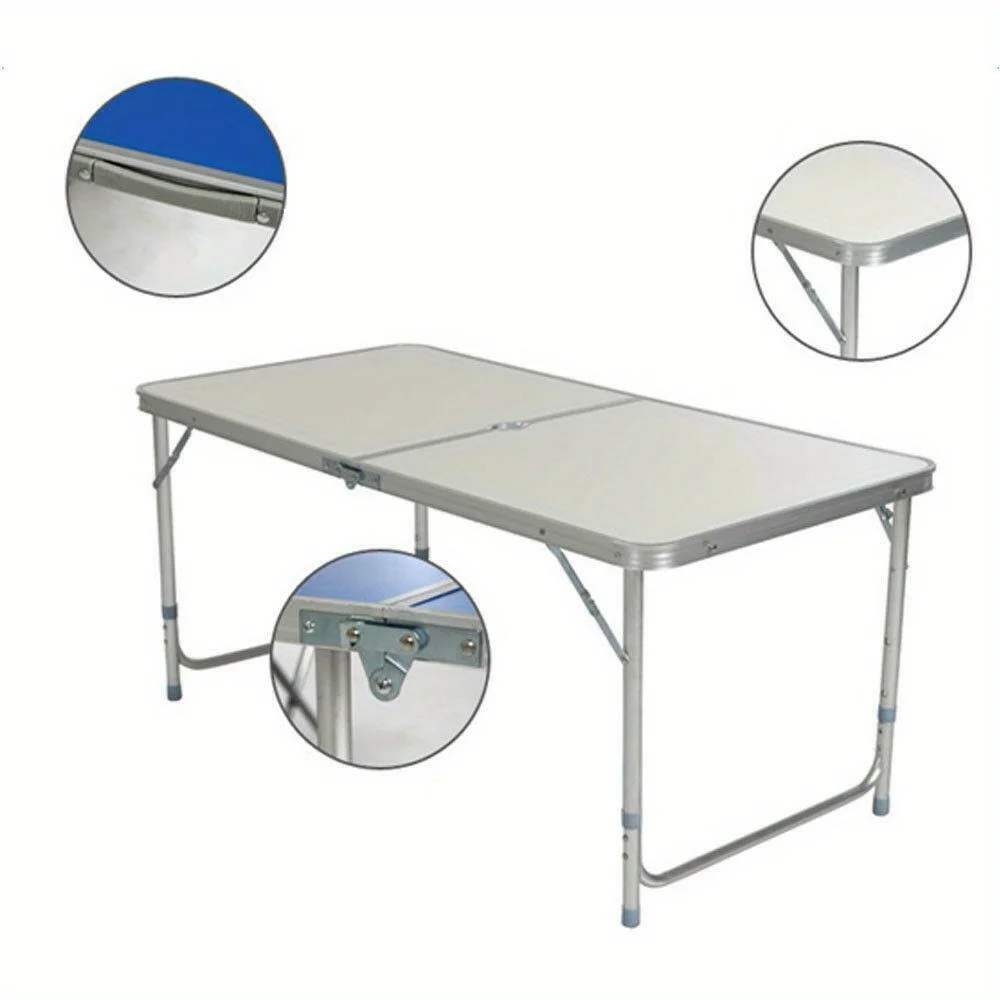 Mesa plegable de aluminio, escritorio portátil para exteriores, jardín, Camping, comedor, 4 pies