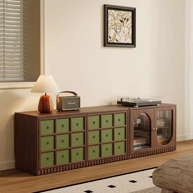 Medieval TV Cabinet Living Room Home Floor Storage Locker Integrated French Retro Combination