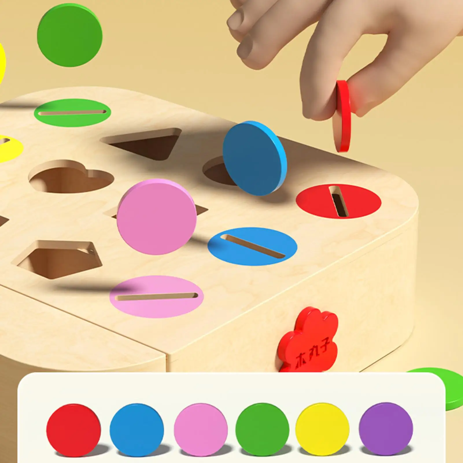 Drewniane zabawki Montessori dla dzieci, drewniane zabawki do sortowania dla niemowląt i małych dzieci, edukacyjne gry do sortowania kolorów, prezenty dla dzieci w wieku przedszkolnym.