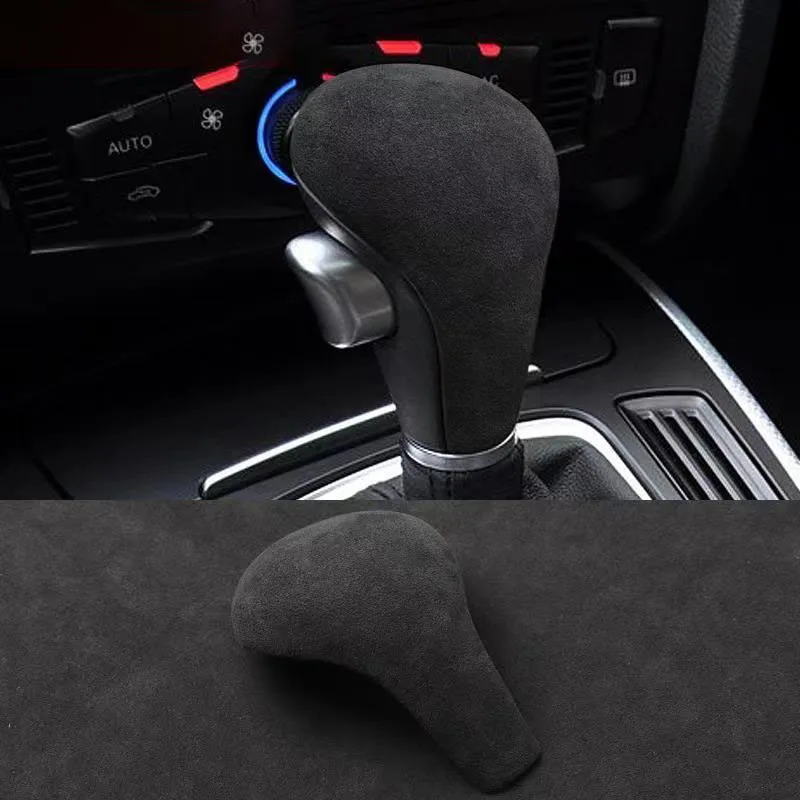 

Alcantara Suede Gear Shift Knob Cover Stick Head LHD Car Accessories Auto Trim For Audi A​4L A​5 Q​5 A​6L A​6 Q​7