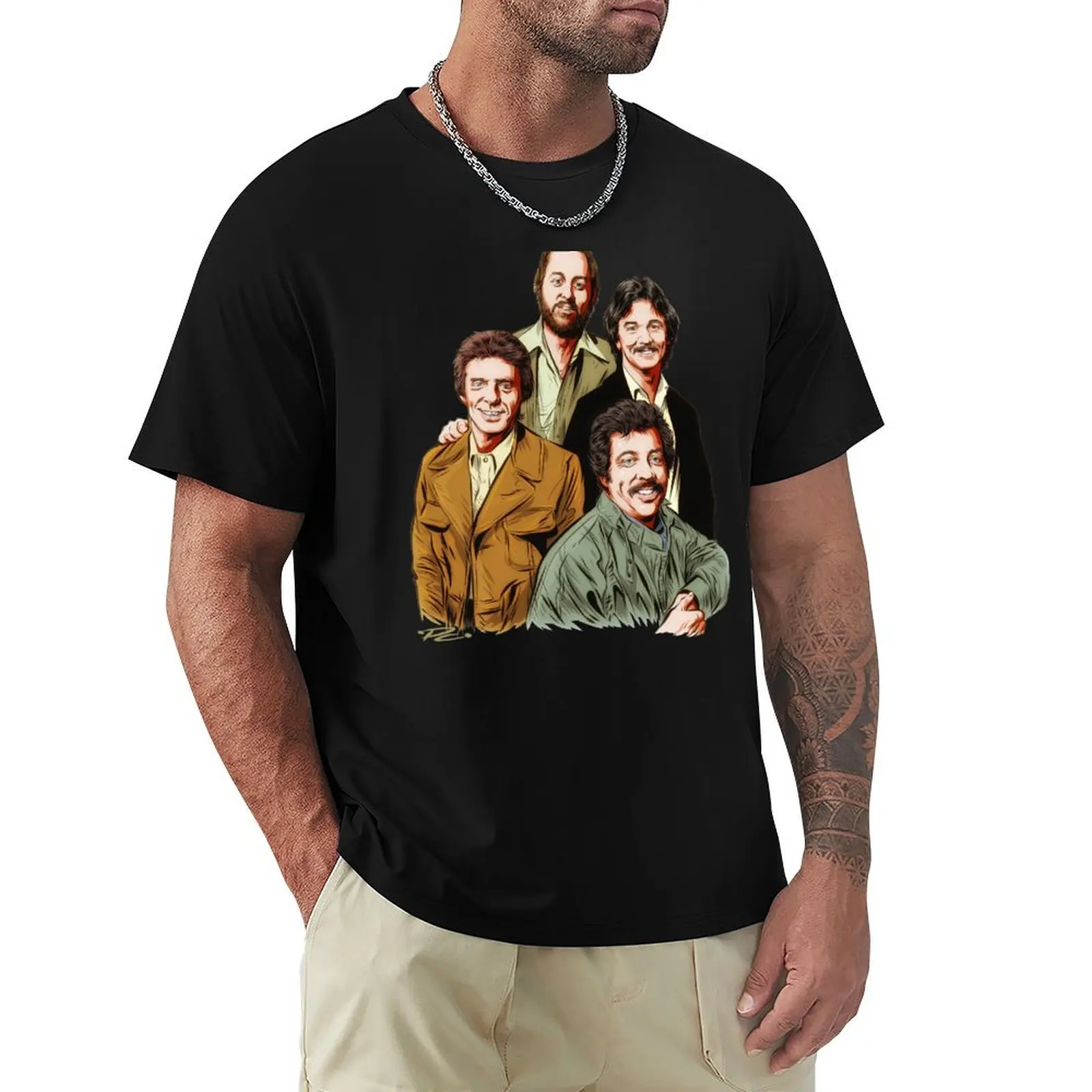 

The Statler Brothers - An illustration by Paul Cemmick T-Shirt fashion shirts quick drying mens workout shirts