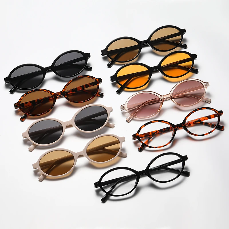 Vintage Oval Frame Sunglasses Fashion Retro Sun Glasses Brand Design UV400 Shades Eyewear Women Goggles Female