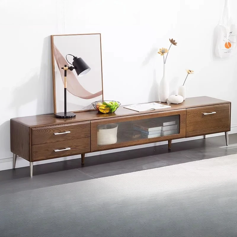 

Solid wood TV cabinet 1.8 meters 2 meters Nordic modern small apartment living room furniture