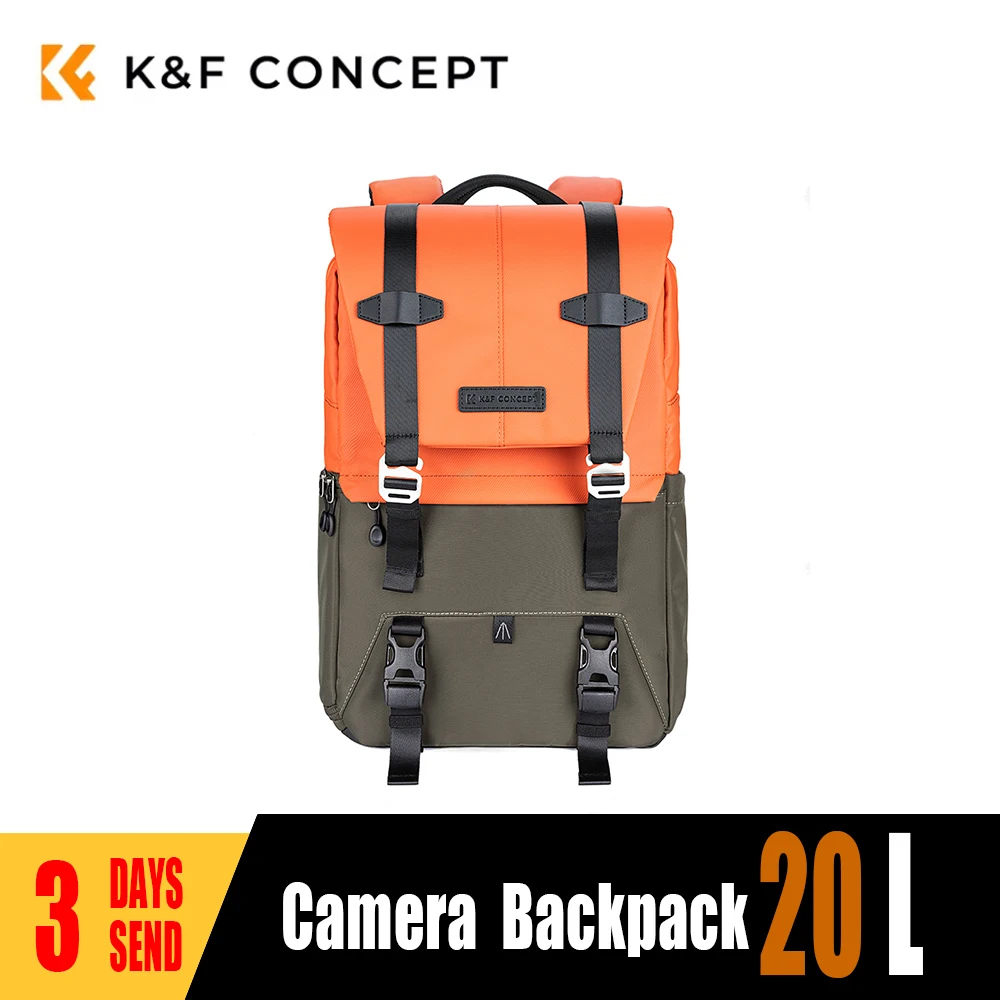 K&F CONCEPT In Rain Cover Camera Backpack Outdoor Travel Photography Bag Can Carry A tripod Side Quick Access Ergonomic Design