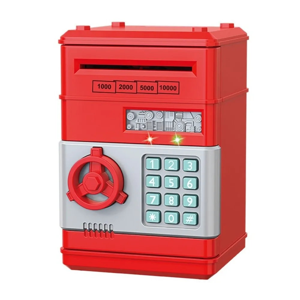 Elektroniczny sejf dla dzieci z elektronicznym zamkiem, cyfrowa klawiatura, wyświetlacz LED, skarbonka dla dzieci, zasilany bateryjnie, do przechowywania pieniędzy.