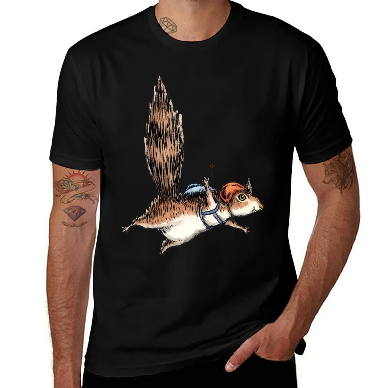 

for Skydiver Adventure Design t man man T-Shirt graphic Squirrel, slim shirts anime shirts t tshirt Skydiving funny for fit