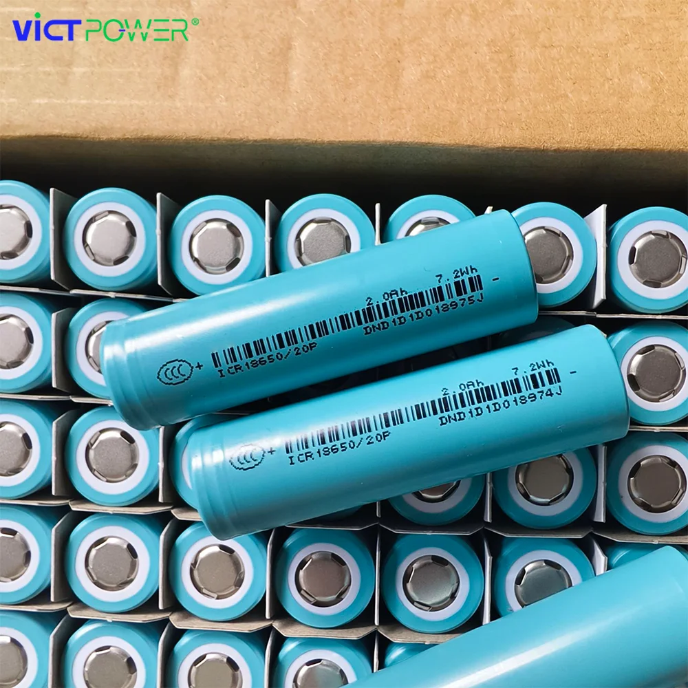 

100pcs 18650 lithium battery cell batería 18650 nmc battery ICR18650 20p 2000mah элементы аккумулятора литиевые аккумуляторы