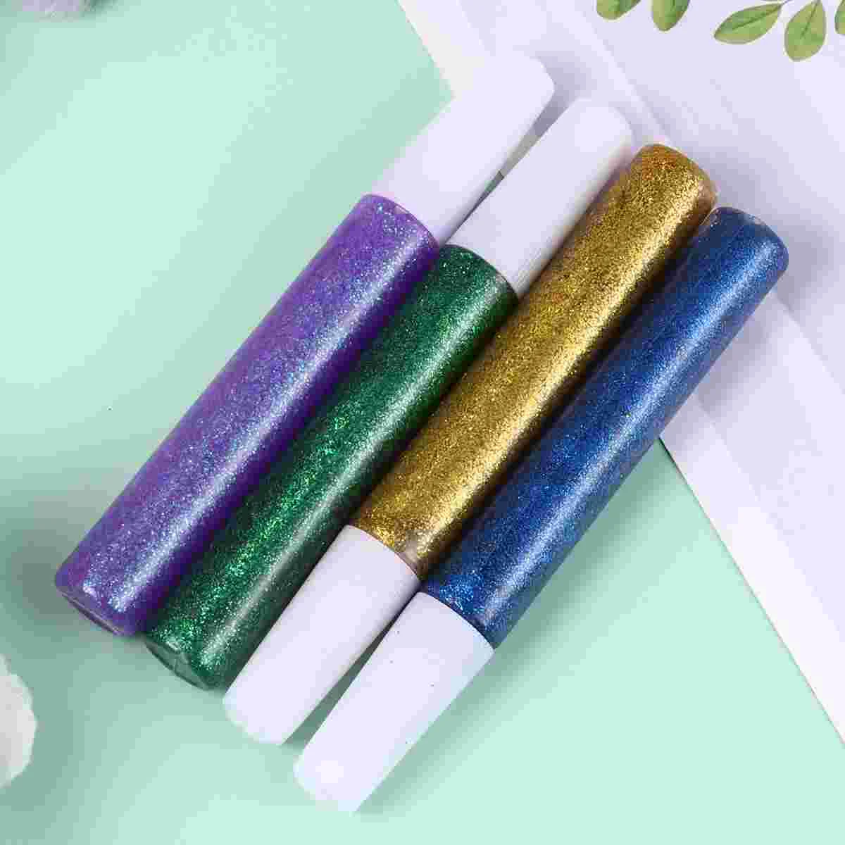 5 Sets of 50pcs Flicker Glue Pen Glitter Glue Pen Color Glue Pen for Painting Use (Mixed Color) Painting Glue Pen