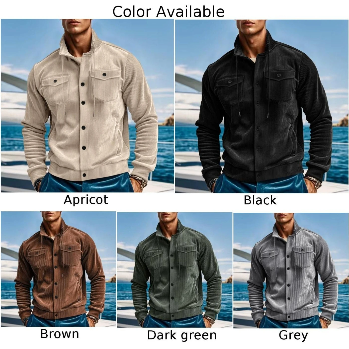 Para uso casual botão acima jaqueta casual cardigan verde escuro lapela botão acima cardigan novo estado