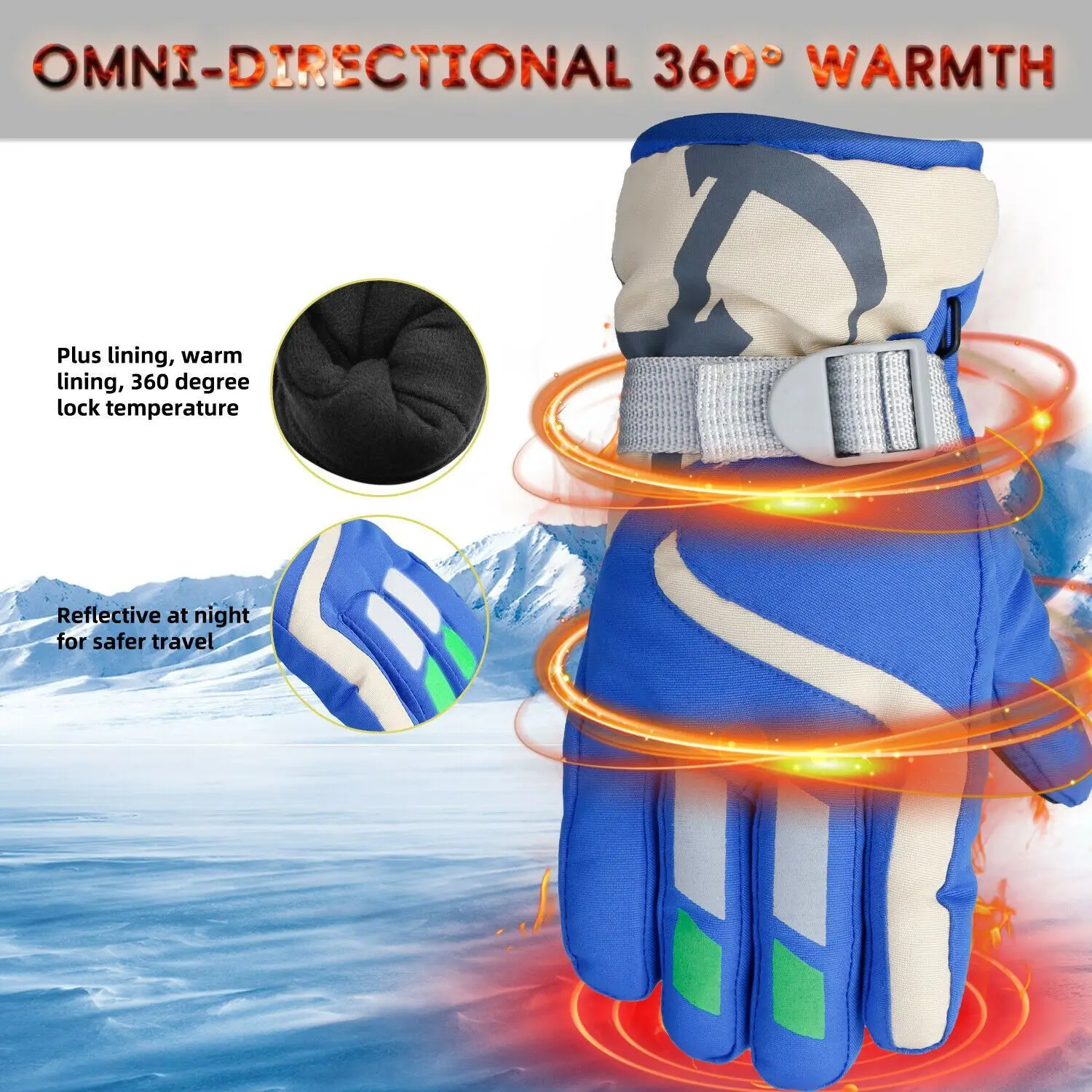 1 Pair of Kids gloves Winter Waterproof Warm Kids Boys Girls Gloves Ski Non-slip Children Long-sleeved Mitten Snow Outdoor
