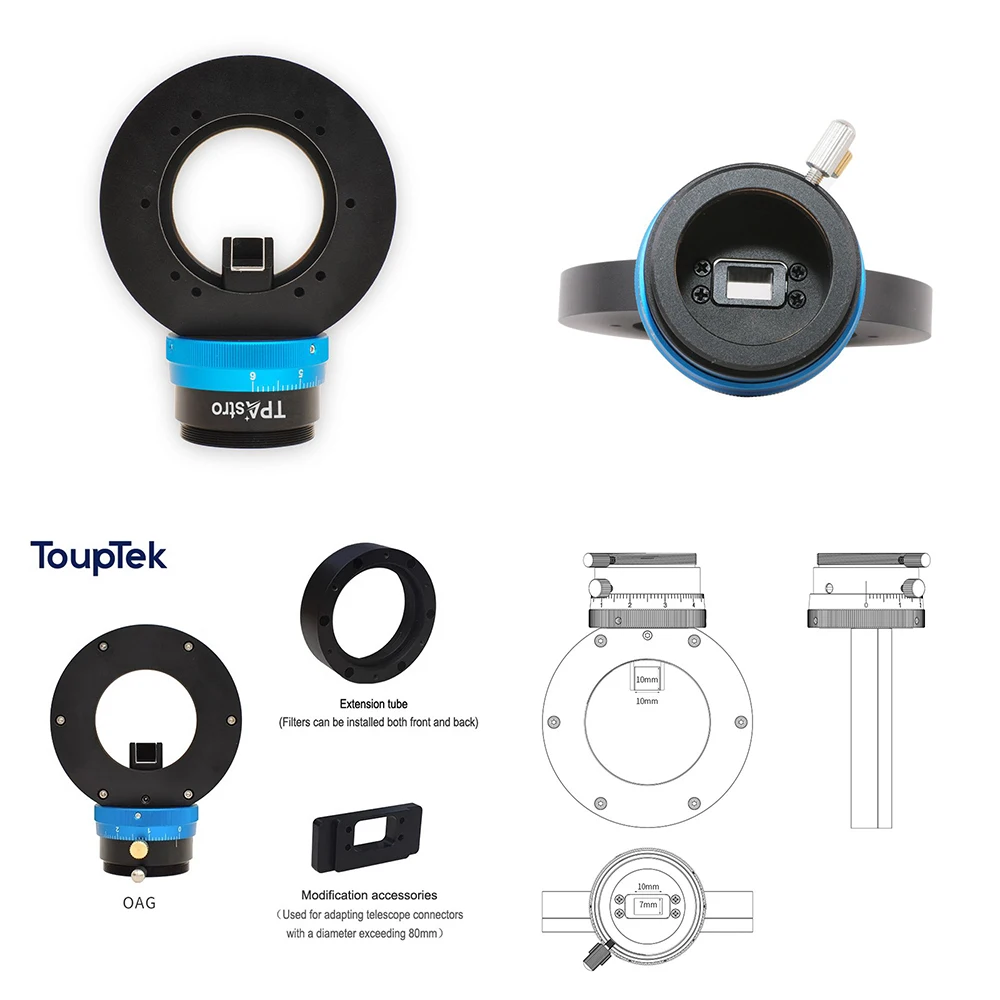 

ToupTek OAG-L M68 M54 M48, зеркало с большой призмой и звездами, дополнительное подключение, аксессуары для астрономических телескопов Deepsky Camera