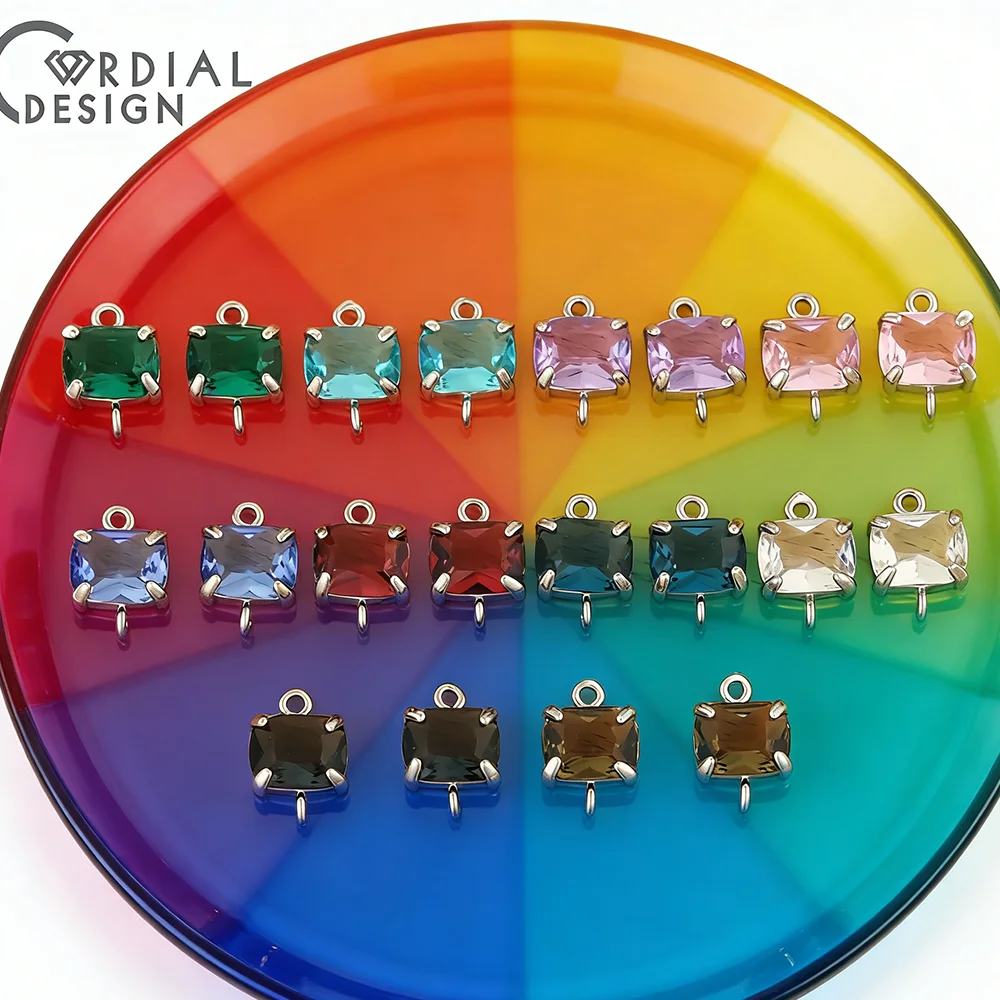 

Cordial Design 50 шт. 9*13 мм хрустальные соединители/фурнитура для украшений/квадратная форма/ручная работа/родирование/для самостоятельного изготовления/детали для серег