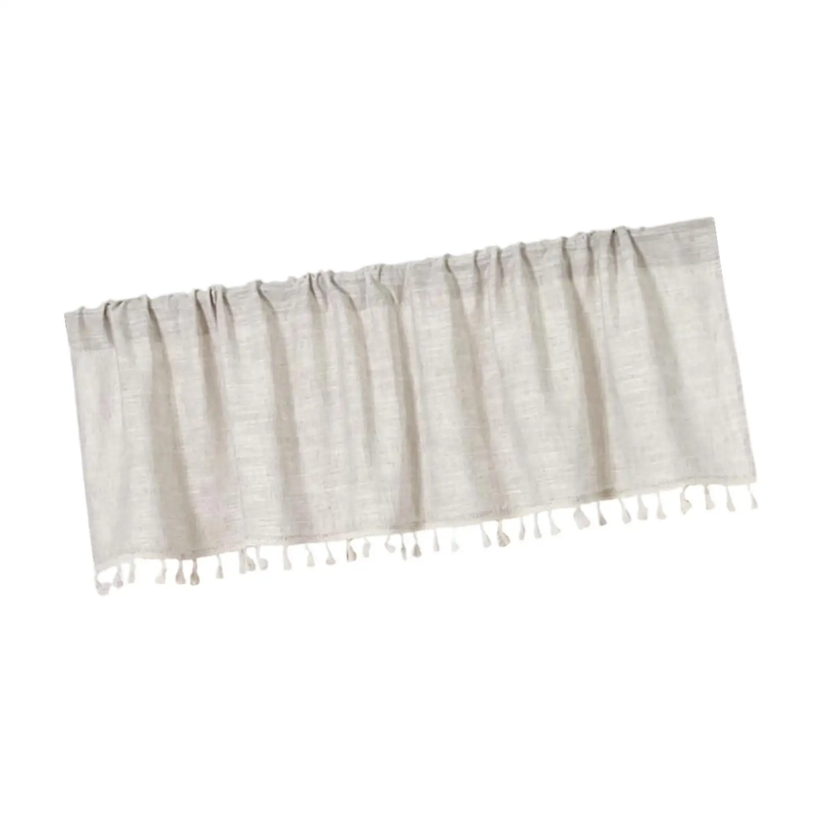 Linen Look Blackout Valance Curtains for Kitchen Window Privacy Added Short Curtain Thermal Insulated Home Accessory