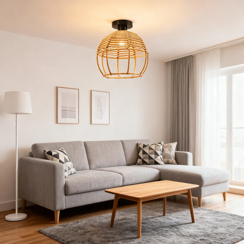 القنب حبل قلادة ضوء لدرج الممر غرفة نوم جدار ديكور الإبداعية مصباح السقف داخلي إضاءة المنزل الحديثة