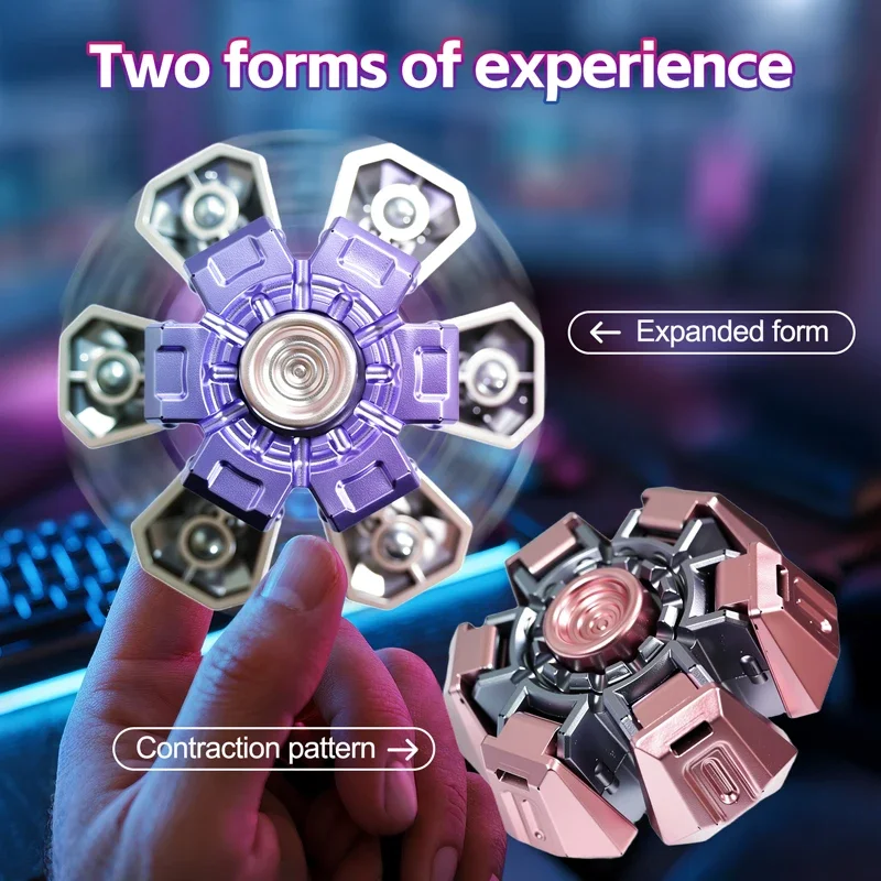 Rotating Fingertip Spinner EDC Fidget Toy Stress Relief Hand Gyro Creative Desktop Decompression Toy for Adults Birthday Gift