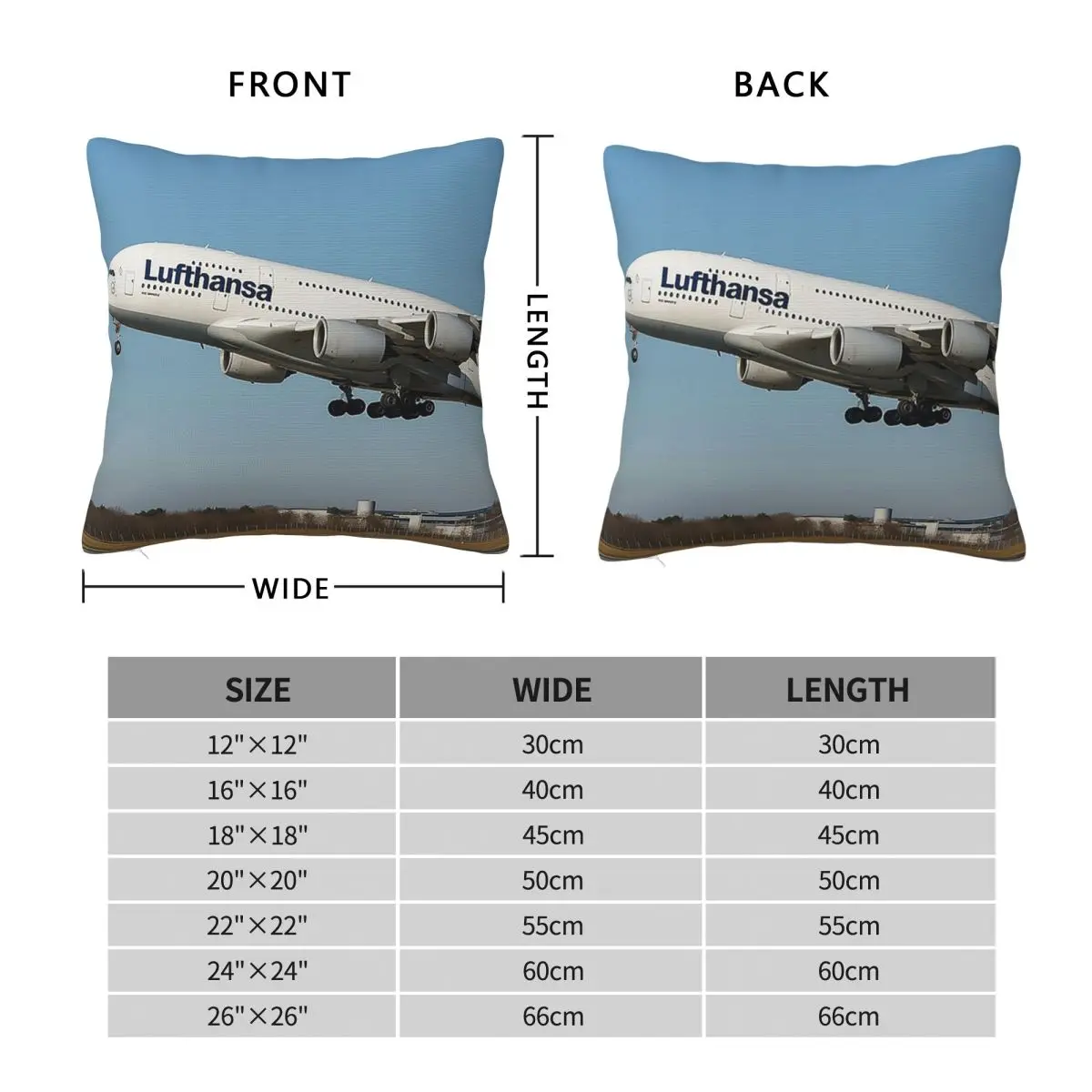 Deutsche Lufthansa Vintage Square Pillowcase Cushion Cover Pillow Case Throw Pillow Cover for Home Bedroom Car