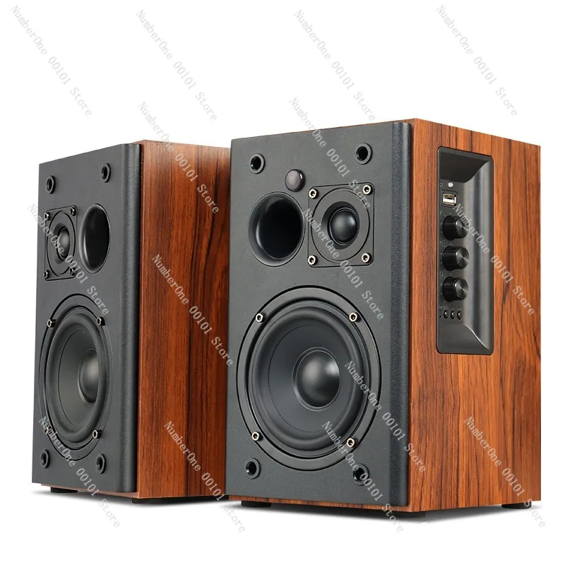 

CHA2 Bluetooth Книжная полка Активные компьютерные колонки HIFI Деревянный настольный слот для карт Монитор Аудио сабвуфер