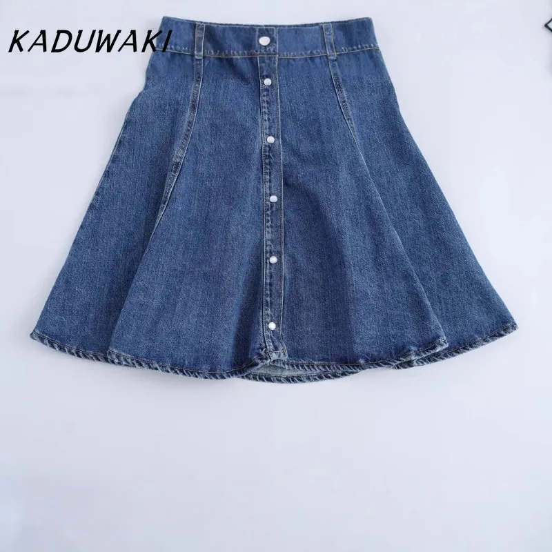 KADUWAKI Elegant Denim Robe ผู้หญิงแฟชั่น Party ใหม่สั้น Vestidos เสื้อผ้าผู้หญิงฤดูร้อนชุด Streetwear หญิงชุดเข้ารูป