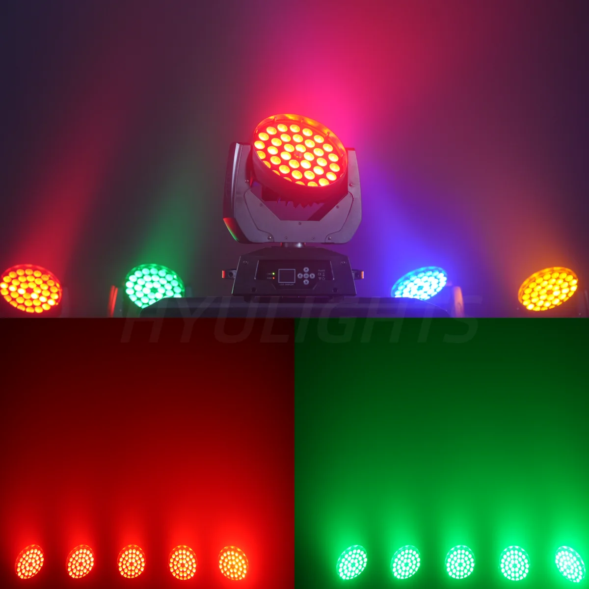 36x18W LED Zoom Wash Moving Head Licht RGBWA UV 6in1 Mit CTO Farbtemperatur DMX512 Bühnen-DJ-Bar-Beleuchtung – Detail 6