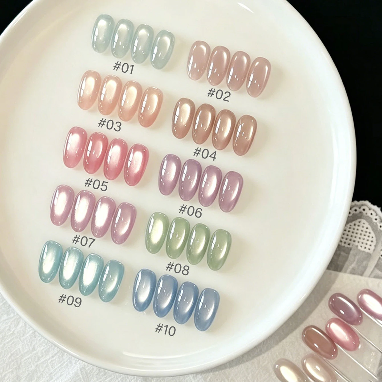 

MIANEL 10ML 1-10PCS Summer Nails Balloon Party Glass Bead Cat Eye Gel Nail Polish Pink Nails Blue Nails UV Light Nails