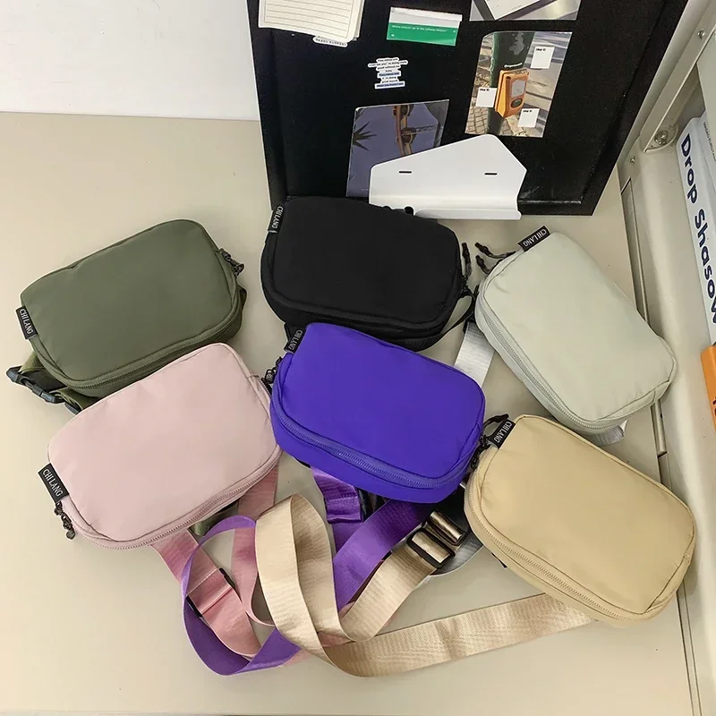 Casual Men's Nylon Shoulder Bag Phone Bag Unisex Crossbody Bags Womens Multifunctional Travel Waist Pack Lightweight Chest Pouch